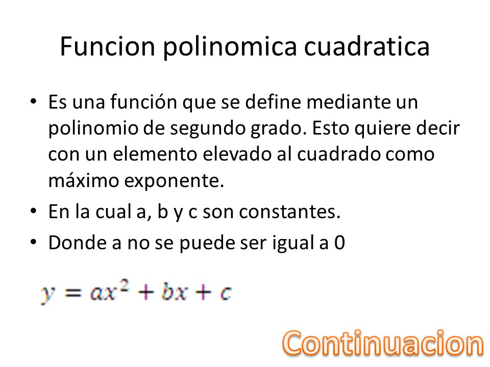 Funcion polinomica cuadratica