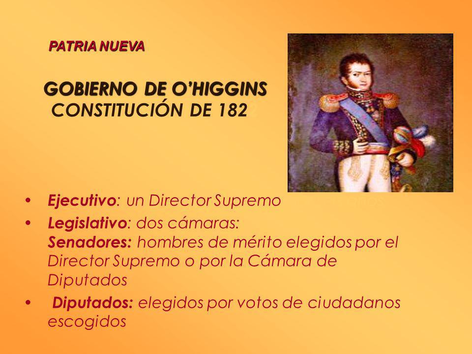 GOBIERNO DE O’HIGGINS CONSTITUCIÓN DE 1822