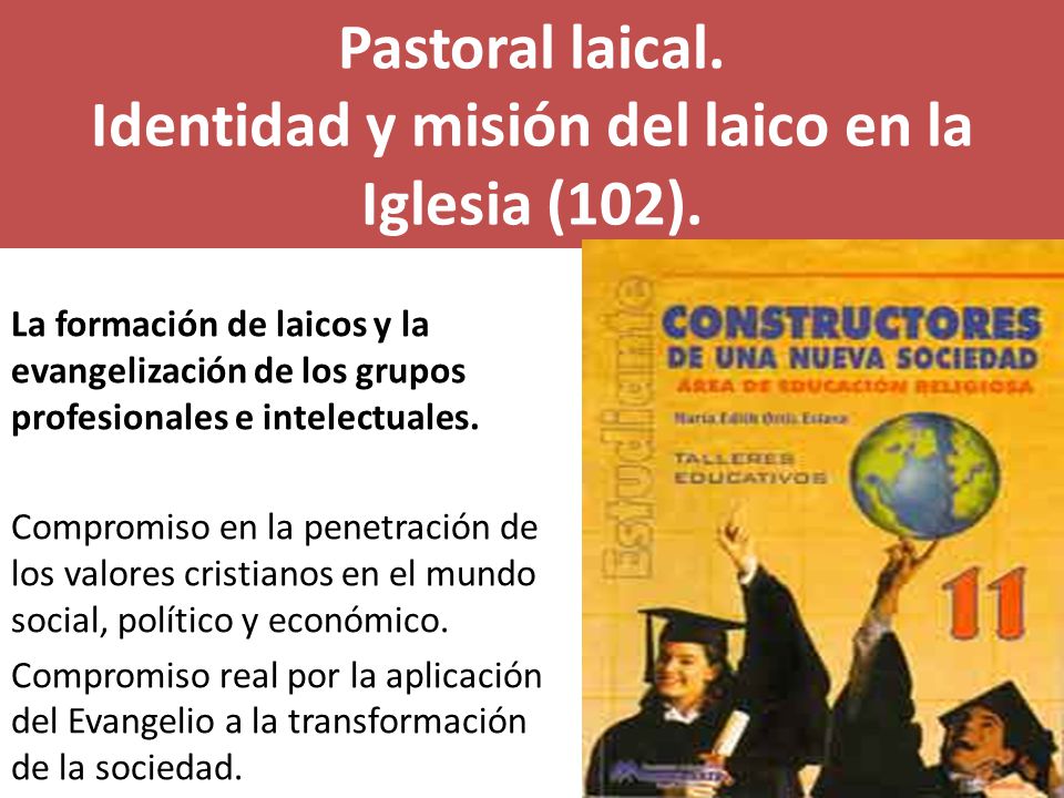Pastoral laical. Identidad y misión del laico en la Iglesia (102).
