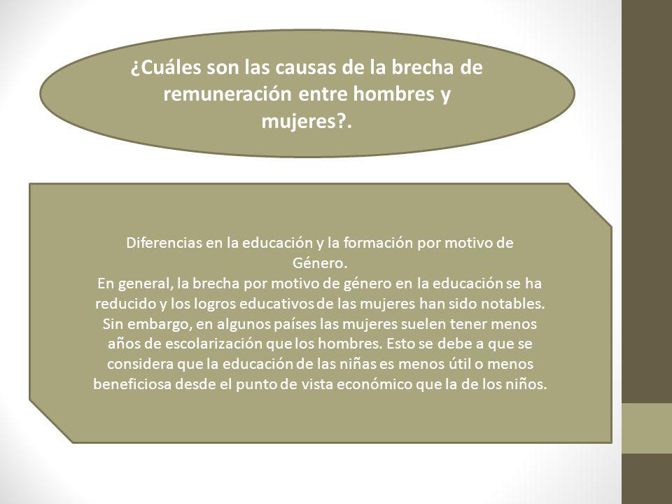 ¿Cuáles son las causas de la brecha de remuneración entre hombres y mujeres .