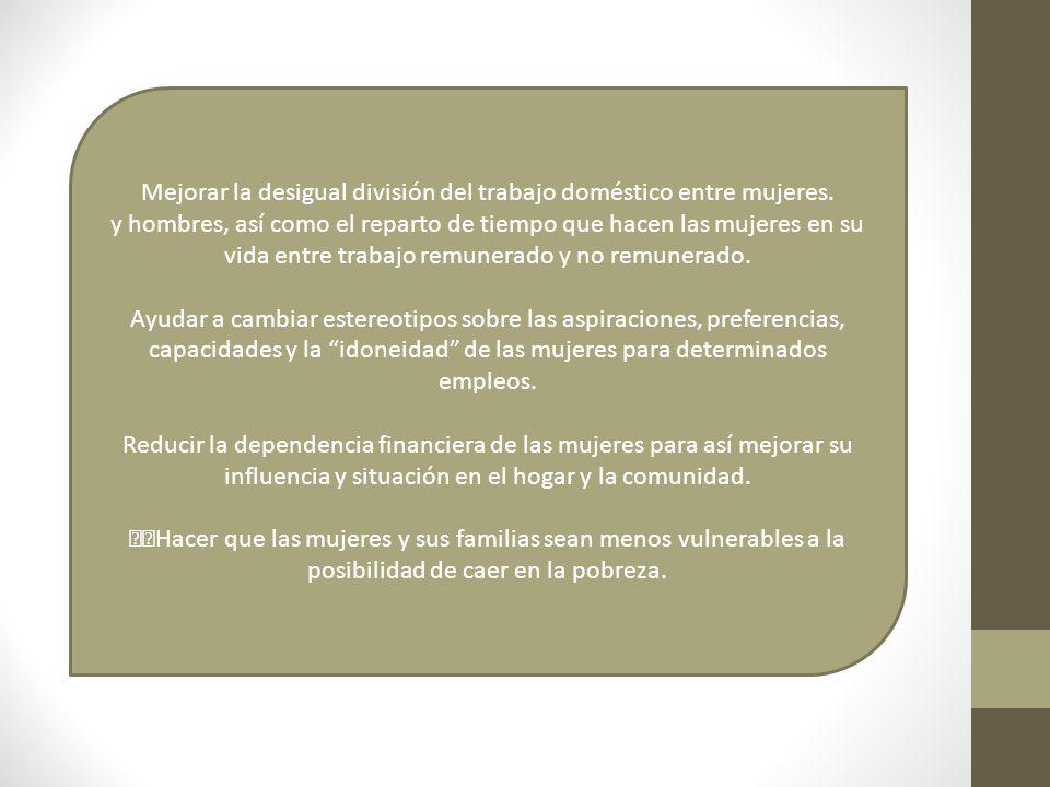 Mejorar la desigual división del trabajo doméstico entre mujeres.