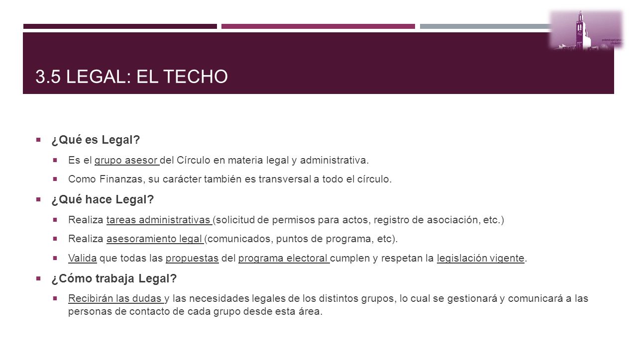 3.5 legal: EL TECHO ¿Qué es Legal ¿Qué hace Legal