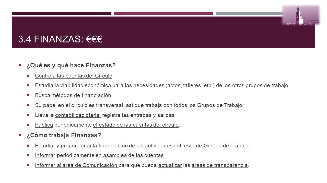 3.4 FINANZAS: €€€ ¿Qué es y qué hace Finanzas ¿Cómo trabaja Finanzas