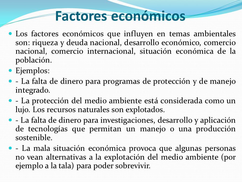 Factores económicos