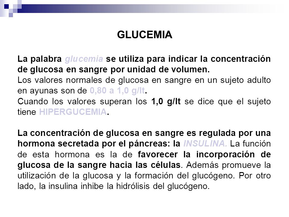 GLUCEMIA La palabra glucemia se utiliza para indicar la concentración de glucosa en sangre por unidad de volumen.