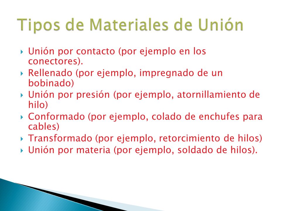 Tipos de Materiales de Unión
