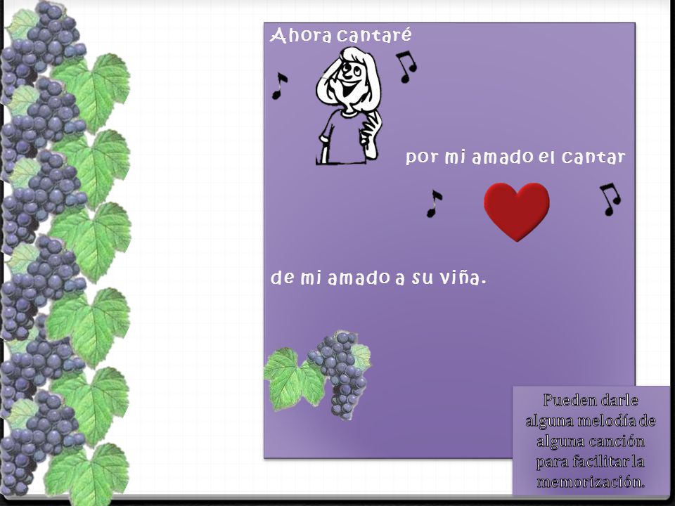 Ahora cantaré por mi amado el cantar. de mi amado a su viña.