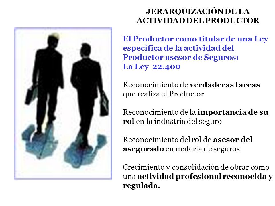 JERARQUIZACIÓN DE LA ACTIVIDAD DEL PRODUCTOR