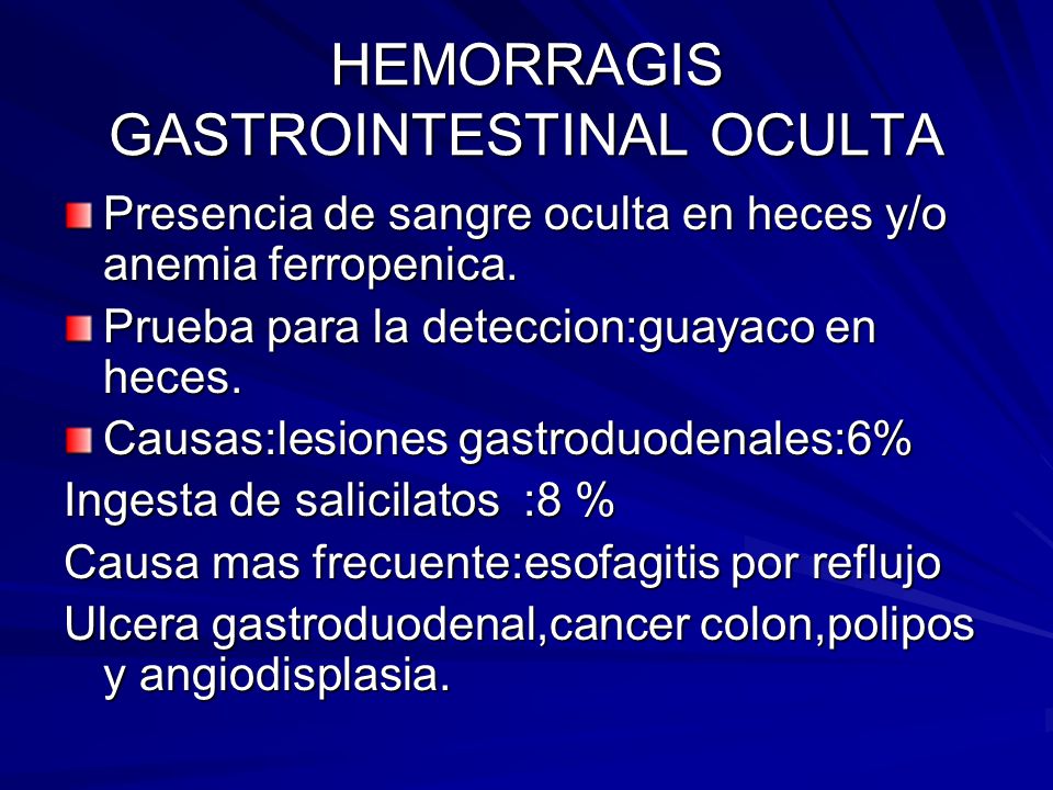HEMORRAGIS GASTROINTESTINAL OCULTA