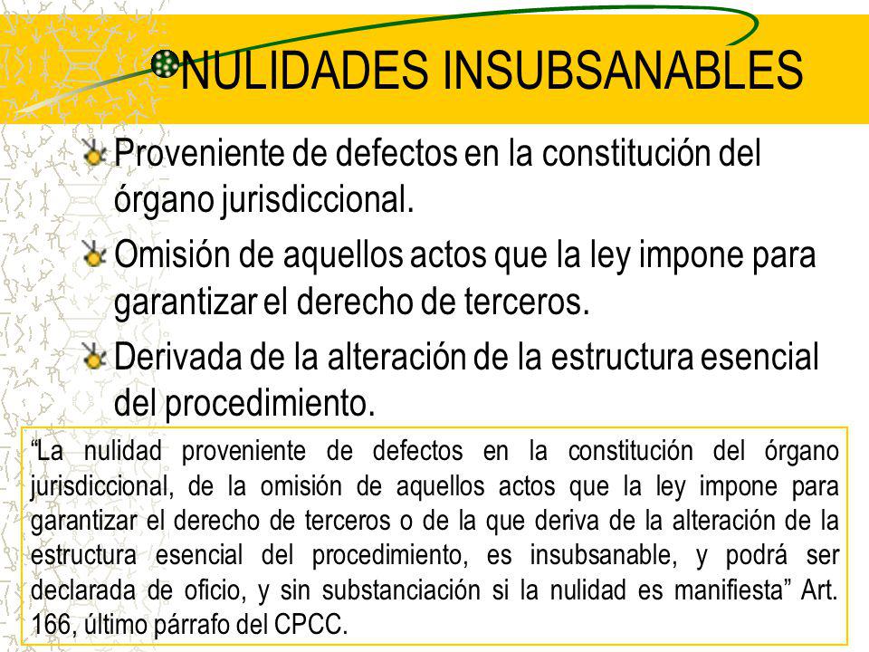 NULIDADES INSUBSANABLES