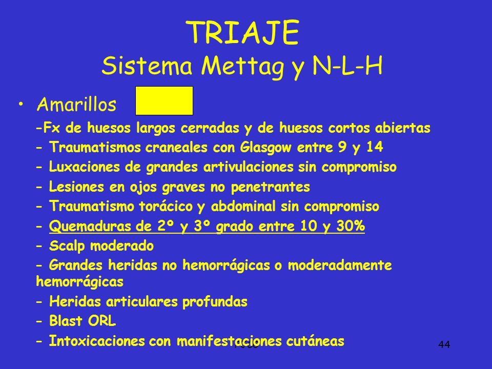 TRIAJE Sistema Mettag y N-L-H