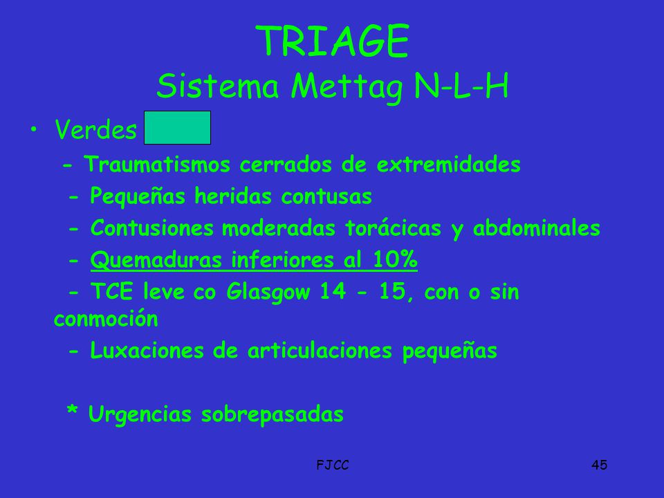 TRIAGE Sistema Mettag N-L-H