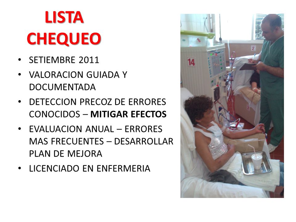 LISTA CHEQUEO SETIEMBRE 2011 VALORACION GUIADA Y DOCUMENTADA
