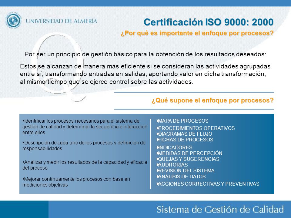 Certificación ISO 9000: 2000 ¿Por qué es importante el enfoque por procesos