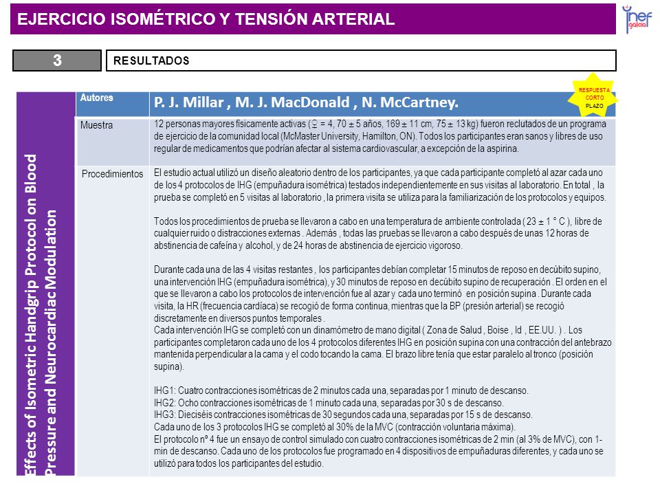 EJERCICIO ISOMÉTRICO Y TENSIÓN ARTERIAL