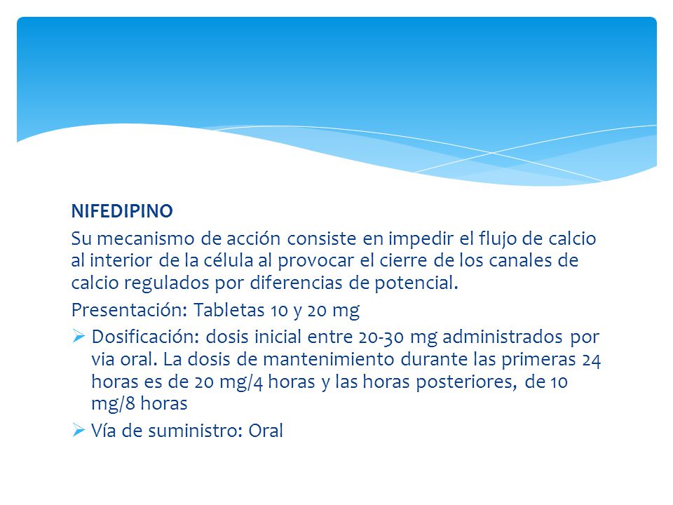 Presentación: Tabletas 10 y 20 mg