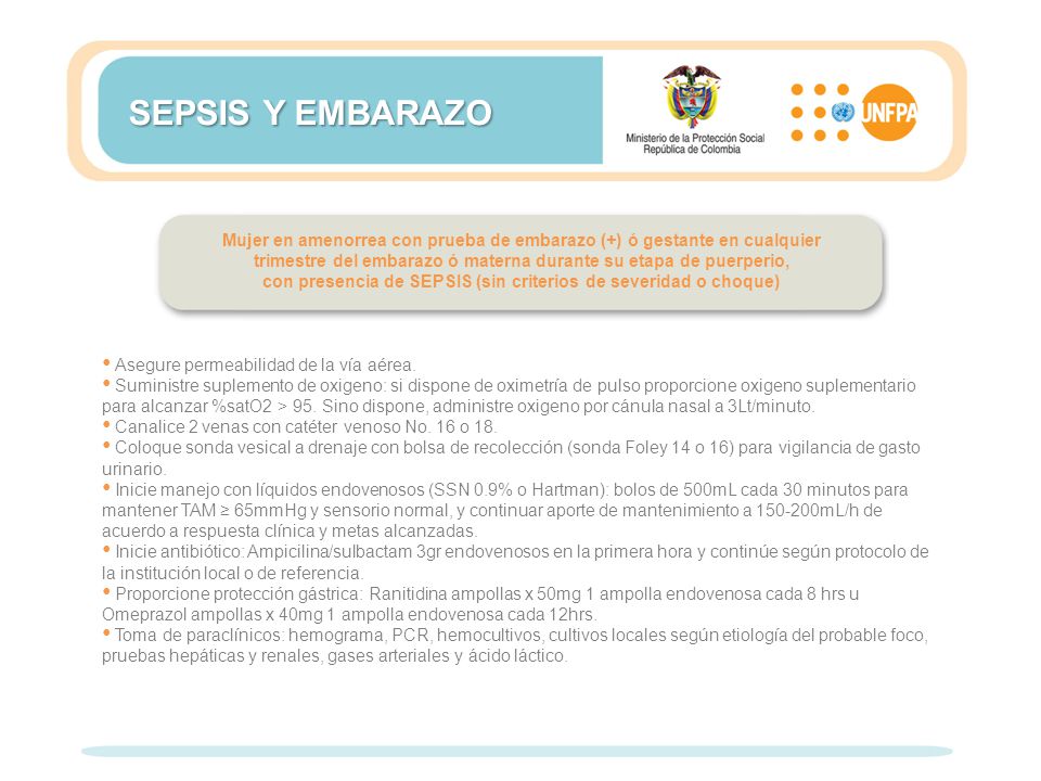 con presencia de SEPSIS (sin criterios de severidad o choque)
