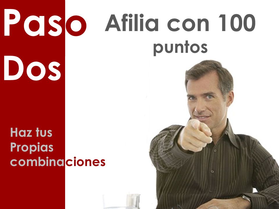 Pas o Dos Afilia con 100 puntos mensuales Haz tus Propias