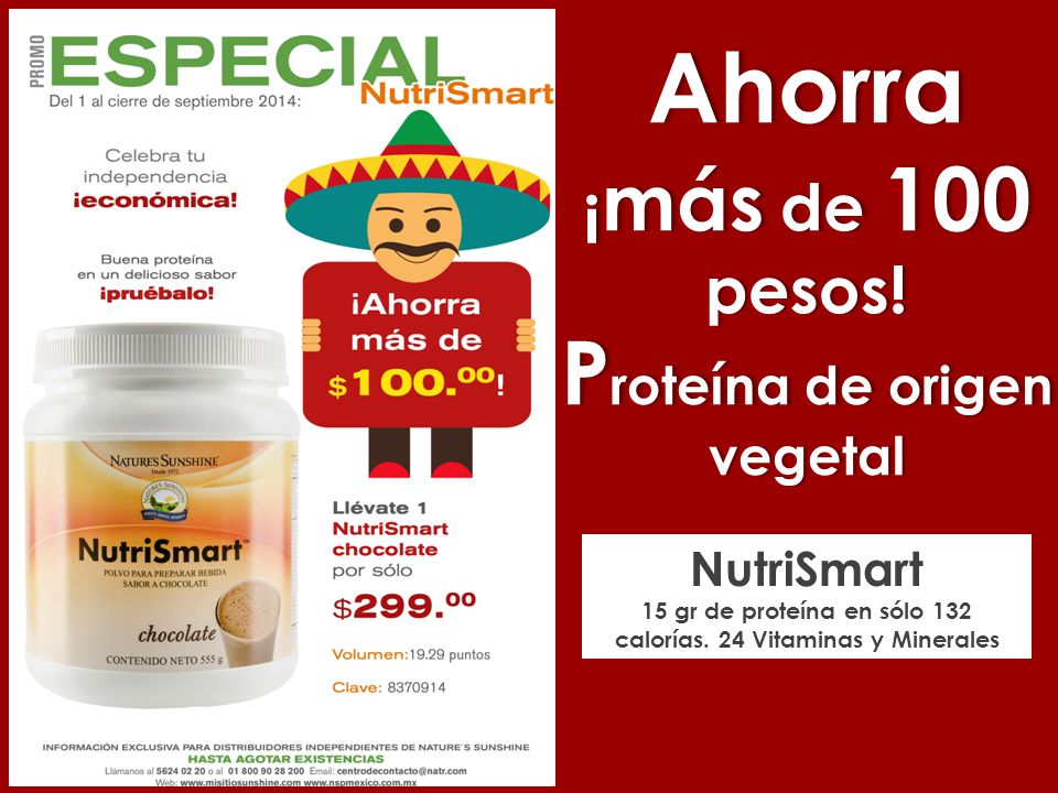 Ahorra Proteína de origen vegetal ¡más de 100 pesos! NutriSmart