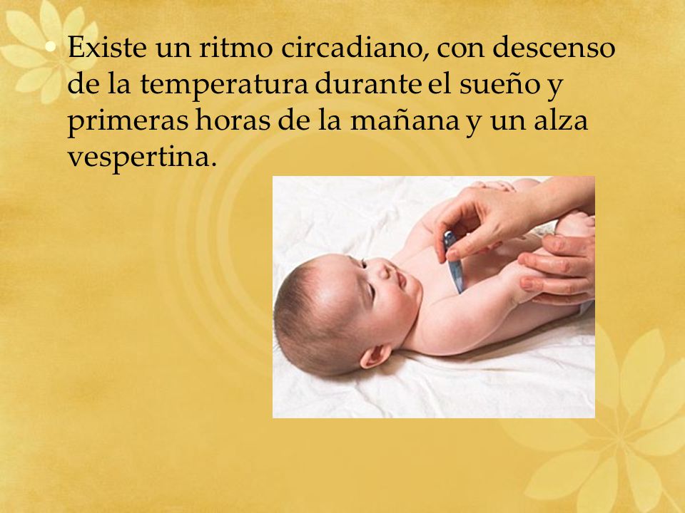 Existe un ritmo circadiano, con descenso de la temperatura durante el sueño y primeras horas de la mañana y un alza vespertina.