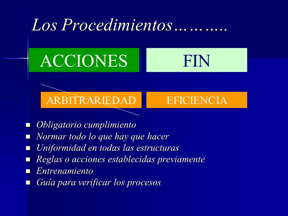 Los Procedimientos………..