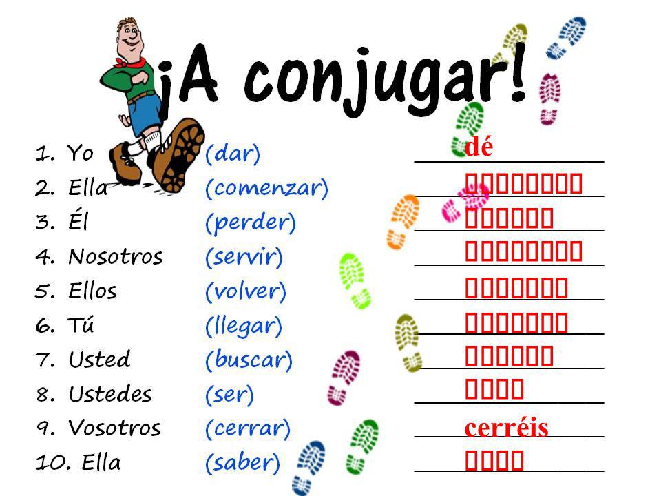 dé comience pierda sirvamos vuelvan llegues busque sean cerréis sepa