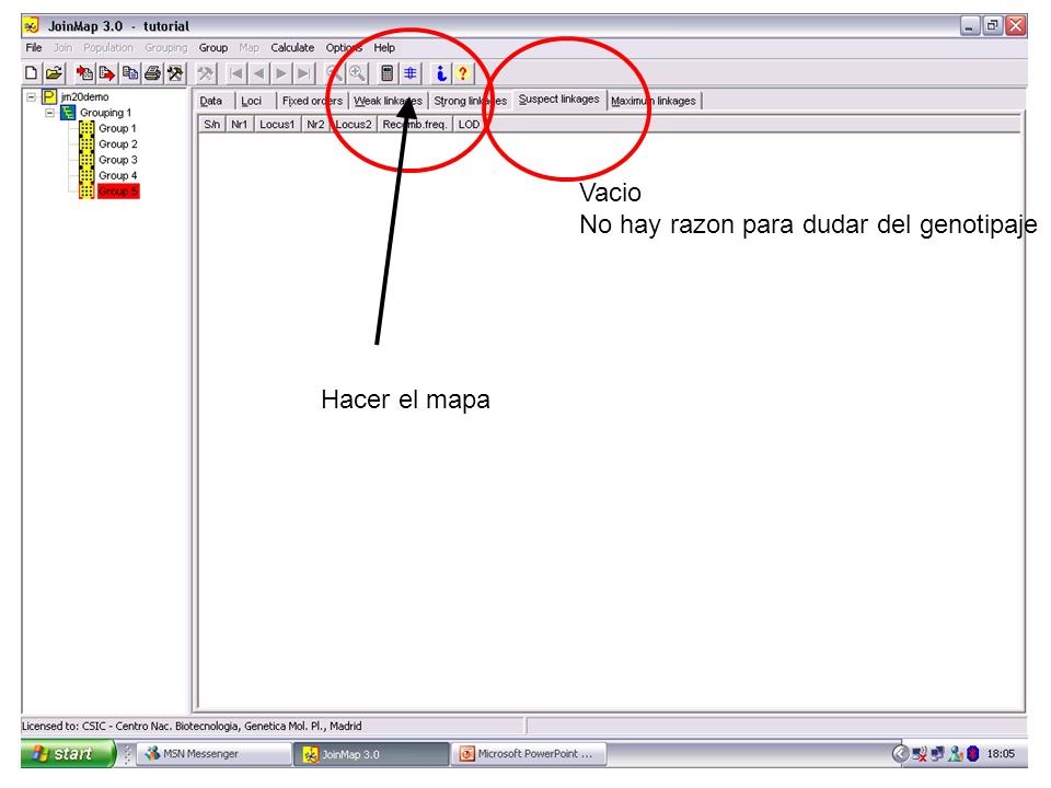 Vacio No hay razon para dudar del genotipaje Hacer el mapa