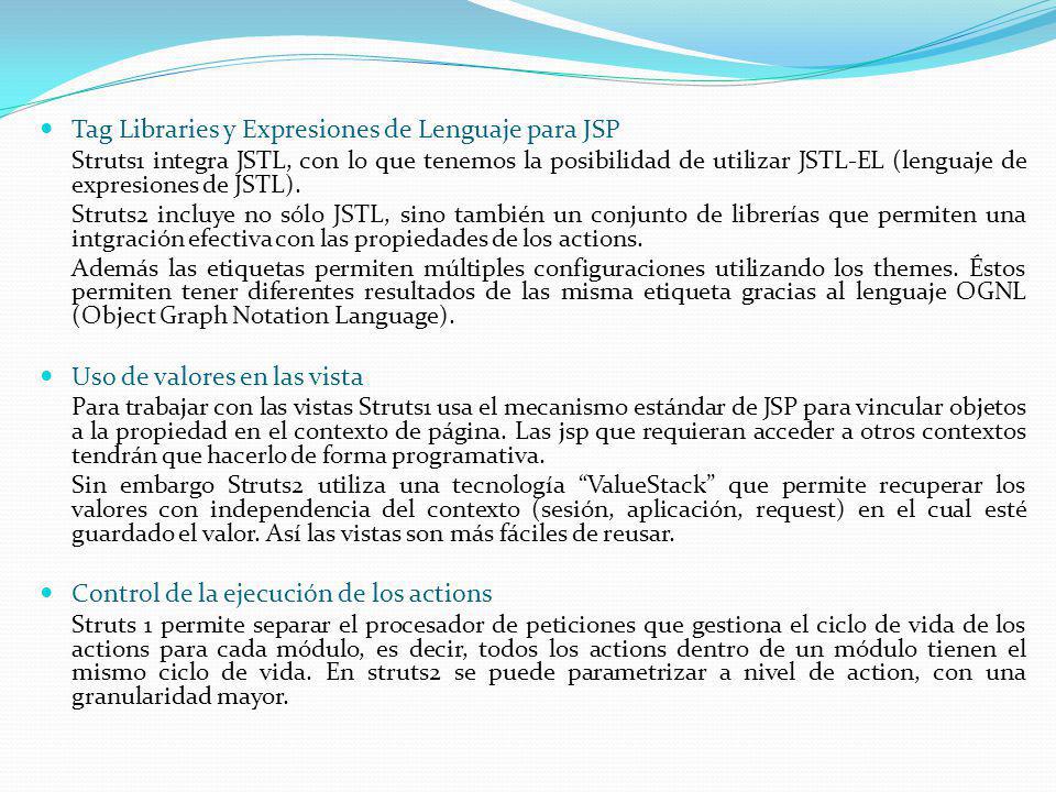 Tag Libraries y Expresiones de Lenguaje para JSP