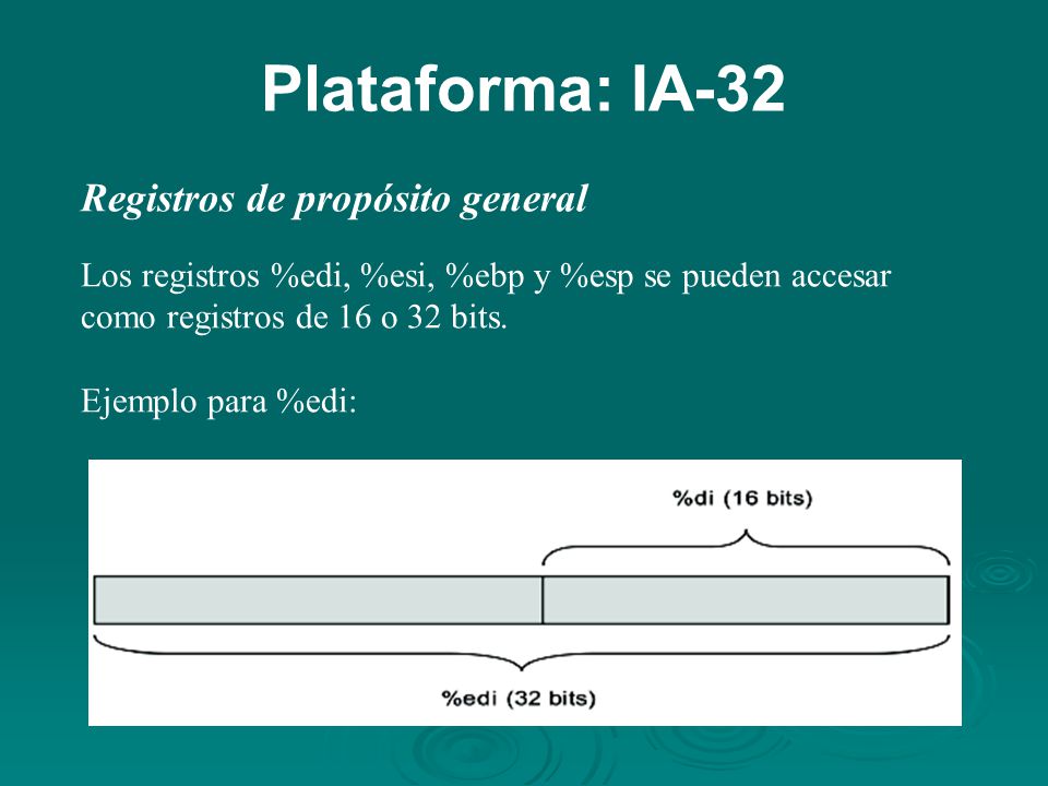 Plataforma: IA-32 Registros de propósito general