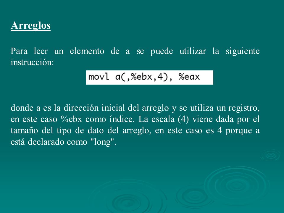 Arreglos Para leer un elemento de a se puede utilizar la siguiente instrucción: