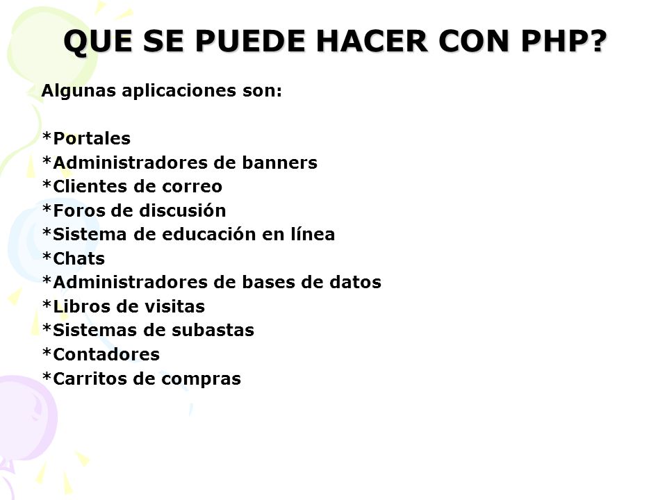 QUE SE PUEDE HACER CON PHP