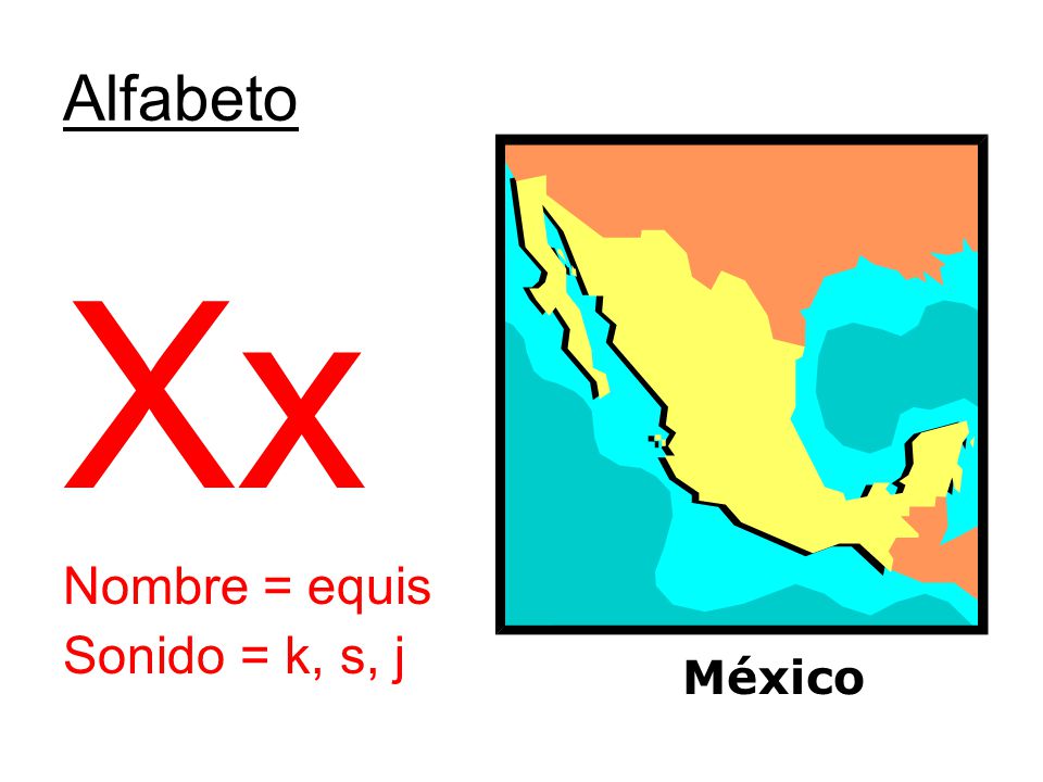 Alfabeto Xx Nombre = equis Sonido = k, s, j México