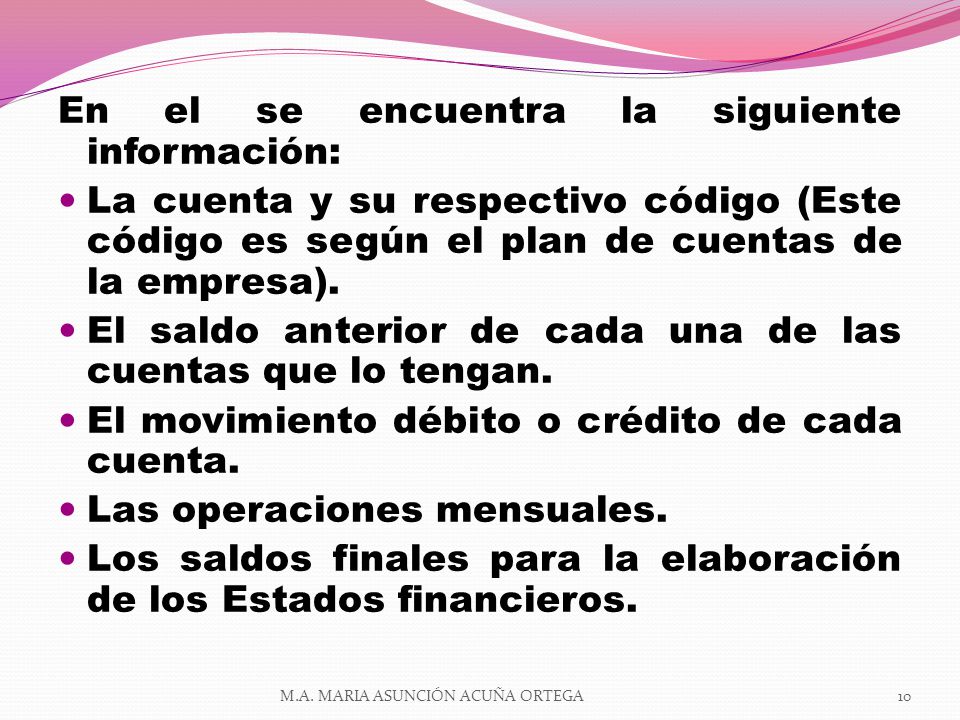 En el se encuentra la siguiente información:
