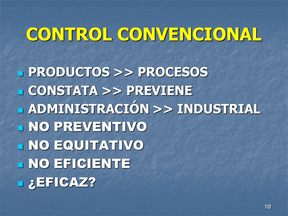 CONTROL CONVENCIONAL PRODUCTOS >> PROCESOS