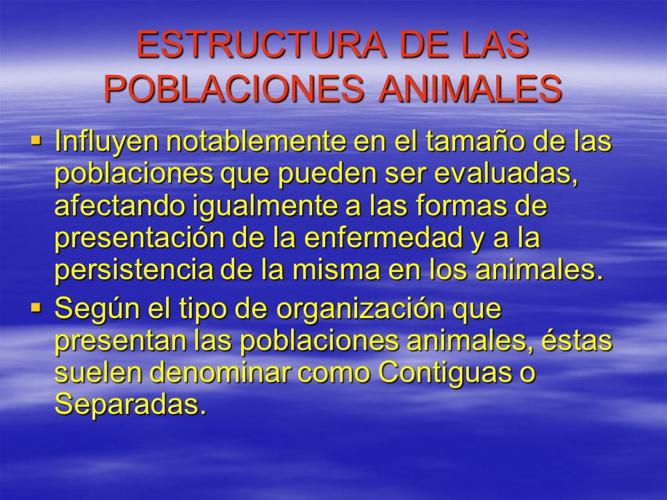 ESTRUCTURA DE LAS POBLACIONES ANIMALES