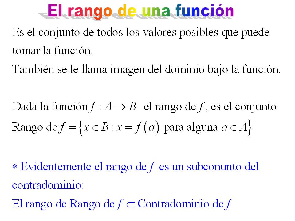 El rango de una función