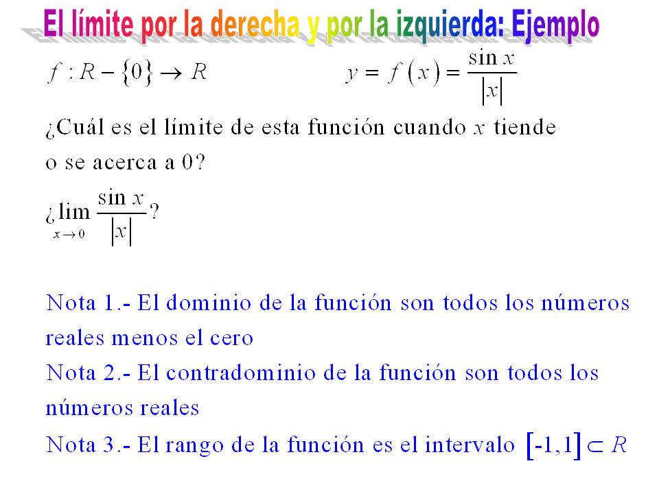 El límite por la derecha y por la izquierda: Ejemplo