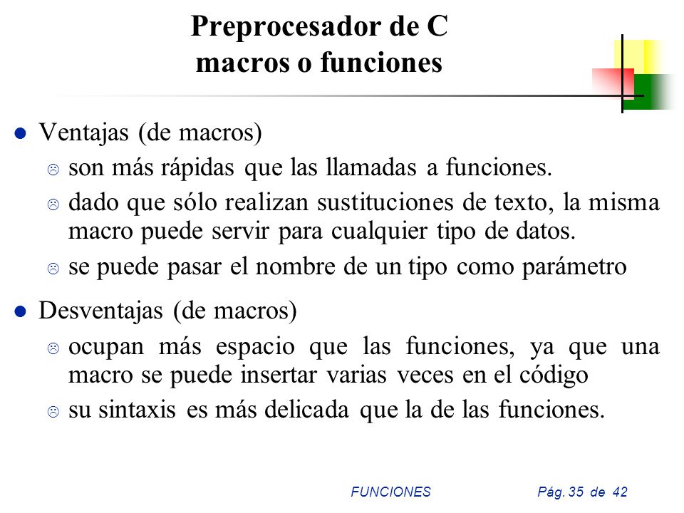 Preprocesador de C macros o funciones