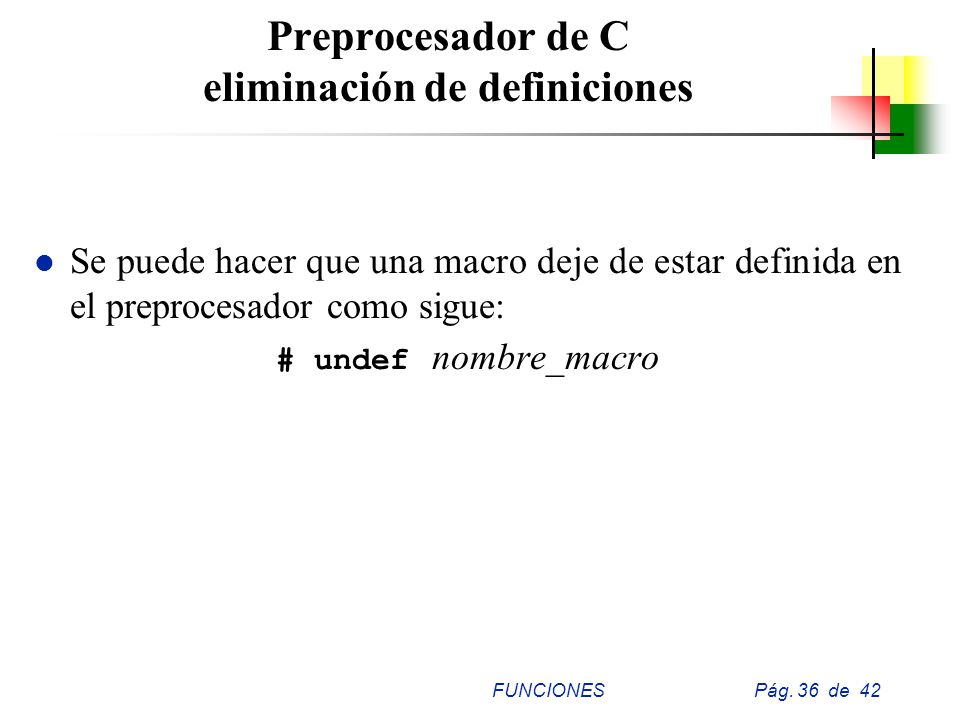 Preprocesador de C eliminación de definiciones