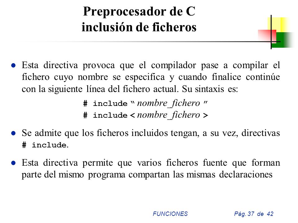 Preprocesador de C inclusión de ficheros