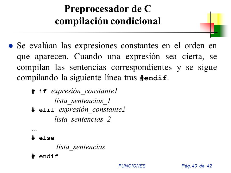 Preprocesador de C compilación condicional