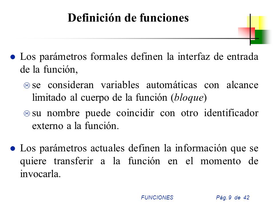 Definición de funciones