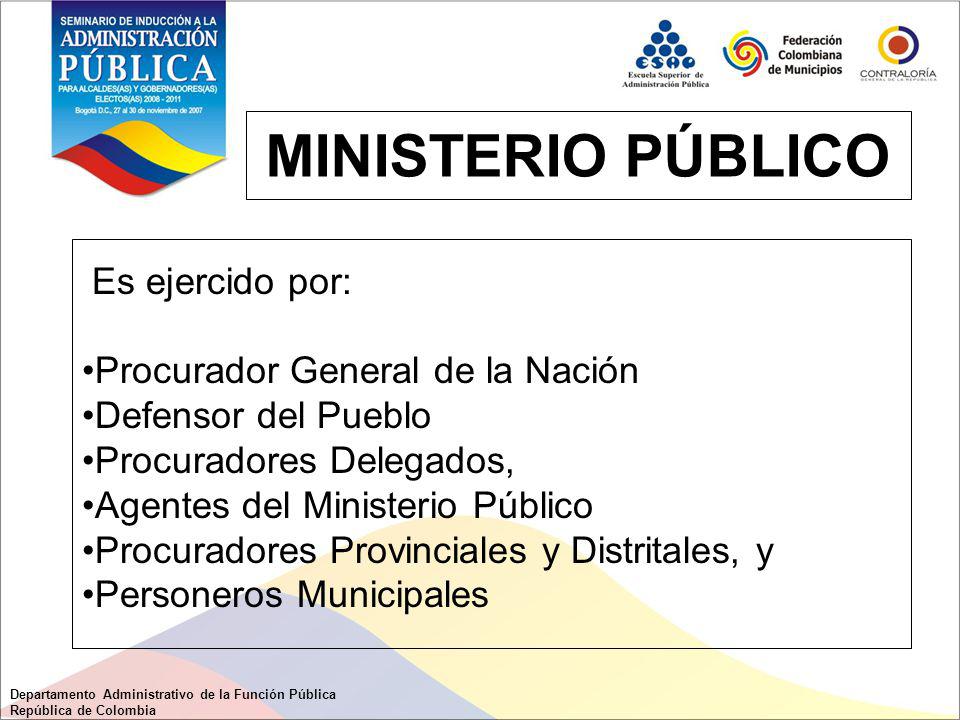 MINISTERIO PÚBLICO Es ejercido por: Procurador General de la Nación