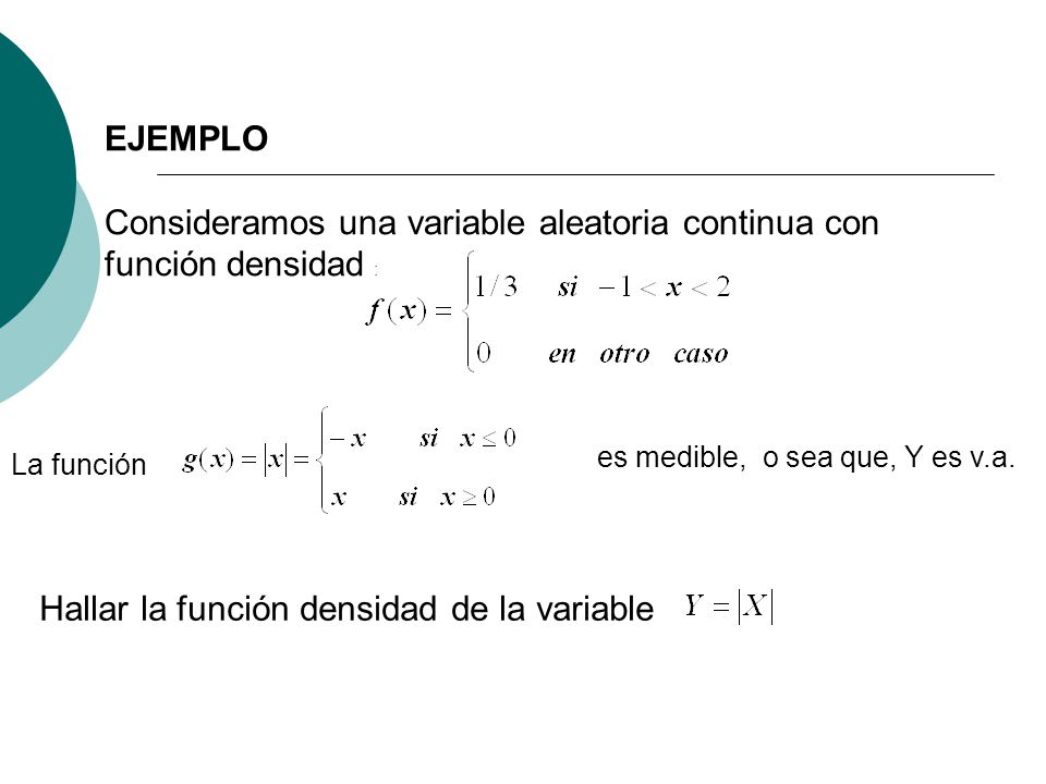 Consideramos una variable aleatoria continua con función densidad :