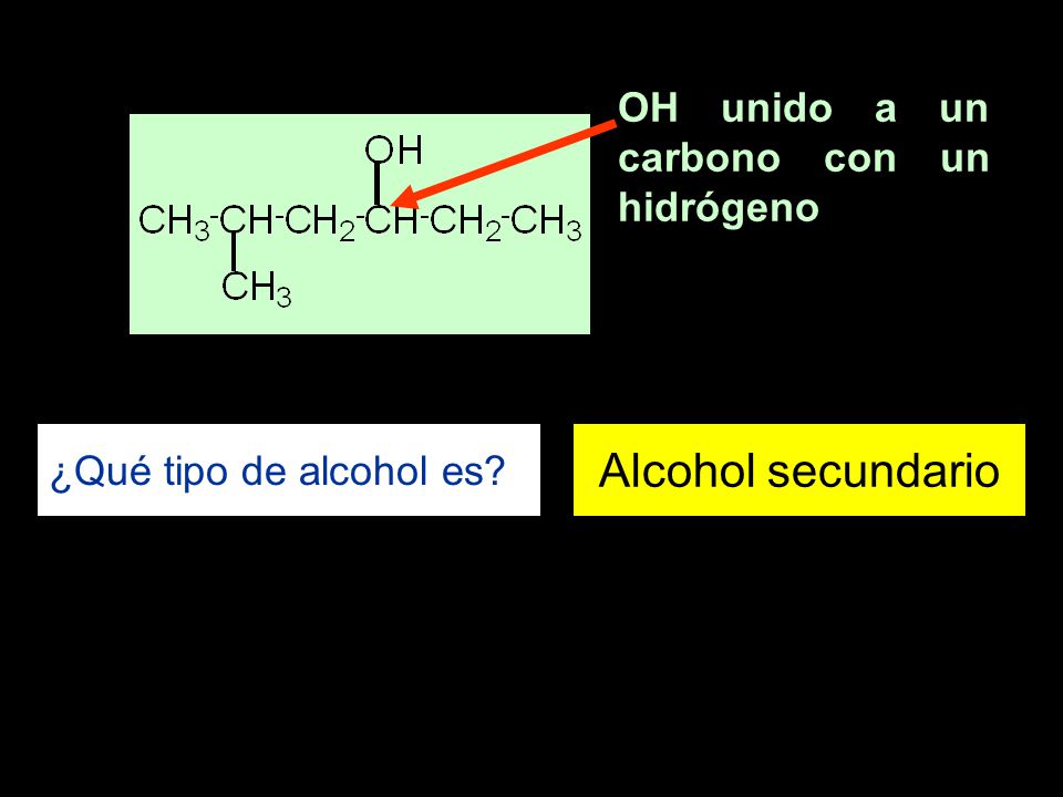Alcohol secundario OH unido a un carbono con un hidrógeno