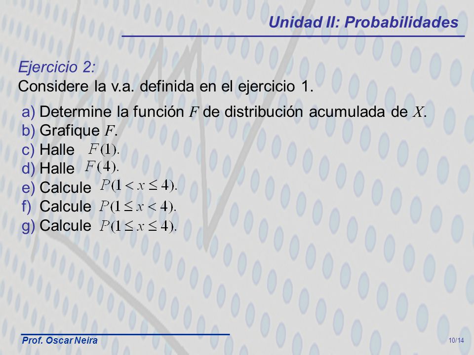Unidad II: Probabilidades