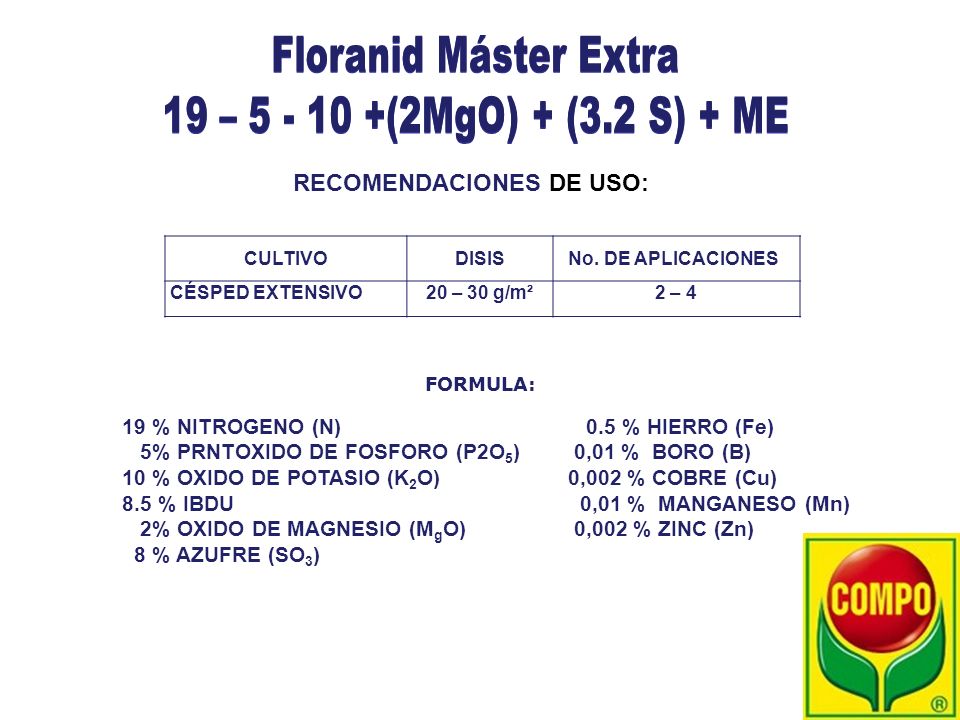 Floranid Máster Extra 19 – (2MgO) + (3.2 S) + ME