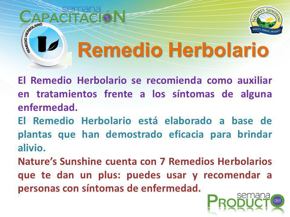 Remedio Herbolario El Remedio Herbolario se recomienda como auxiliar en tratamientos frente a los síntomas de alguna enfermedad.