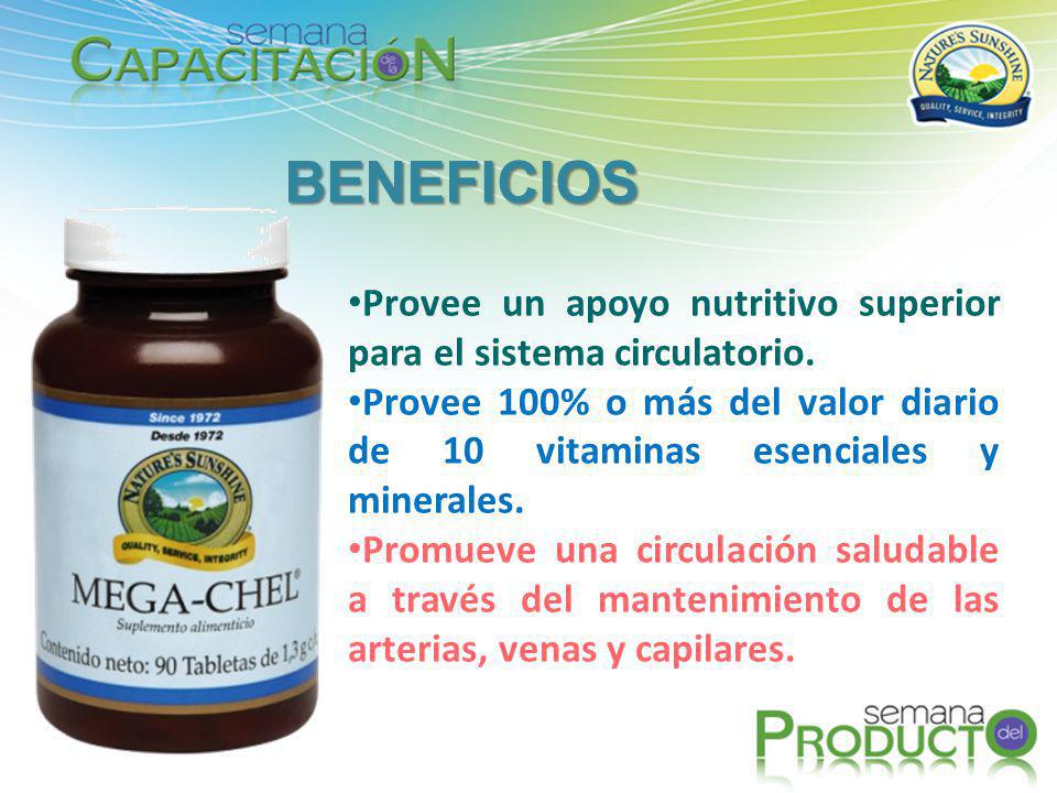 BENEFICIOS Provee un apoyo nutritivo superior para el sistema circulatorio.