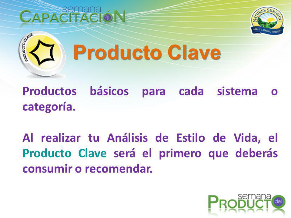 Producto Clave Productos básicos para cada sistema o categoría.